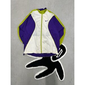 Vintage Nike Windbreaker Jacket Men's XL Purple White Green Sportswear